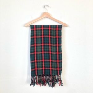 Red & Green Plaid Fringe Wrap